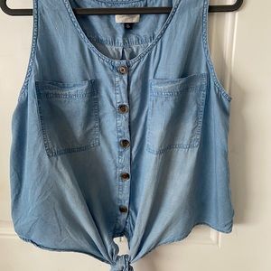 Jean Blue tank top button down